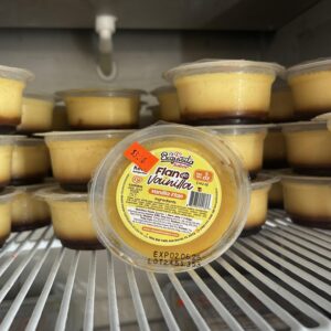 Flan de Vainilla Vanilla Flan by Soriano Brothers Cuban Cuisine featuring a label with rich and creamy vanilla flavor details