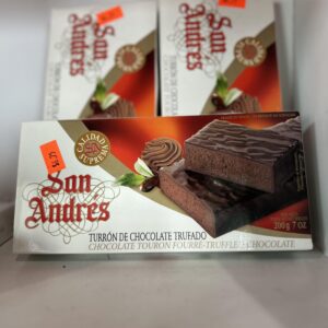 Turrón de Chocolate Trufado truffled chocolate nougat made in Spain available at Soriano Brothers Cuban Cuisine