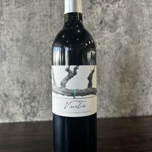 VineTie California Merlot wine bottle with distinctive grapevine illustration